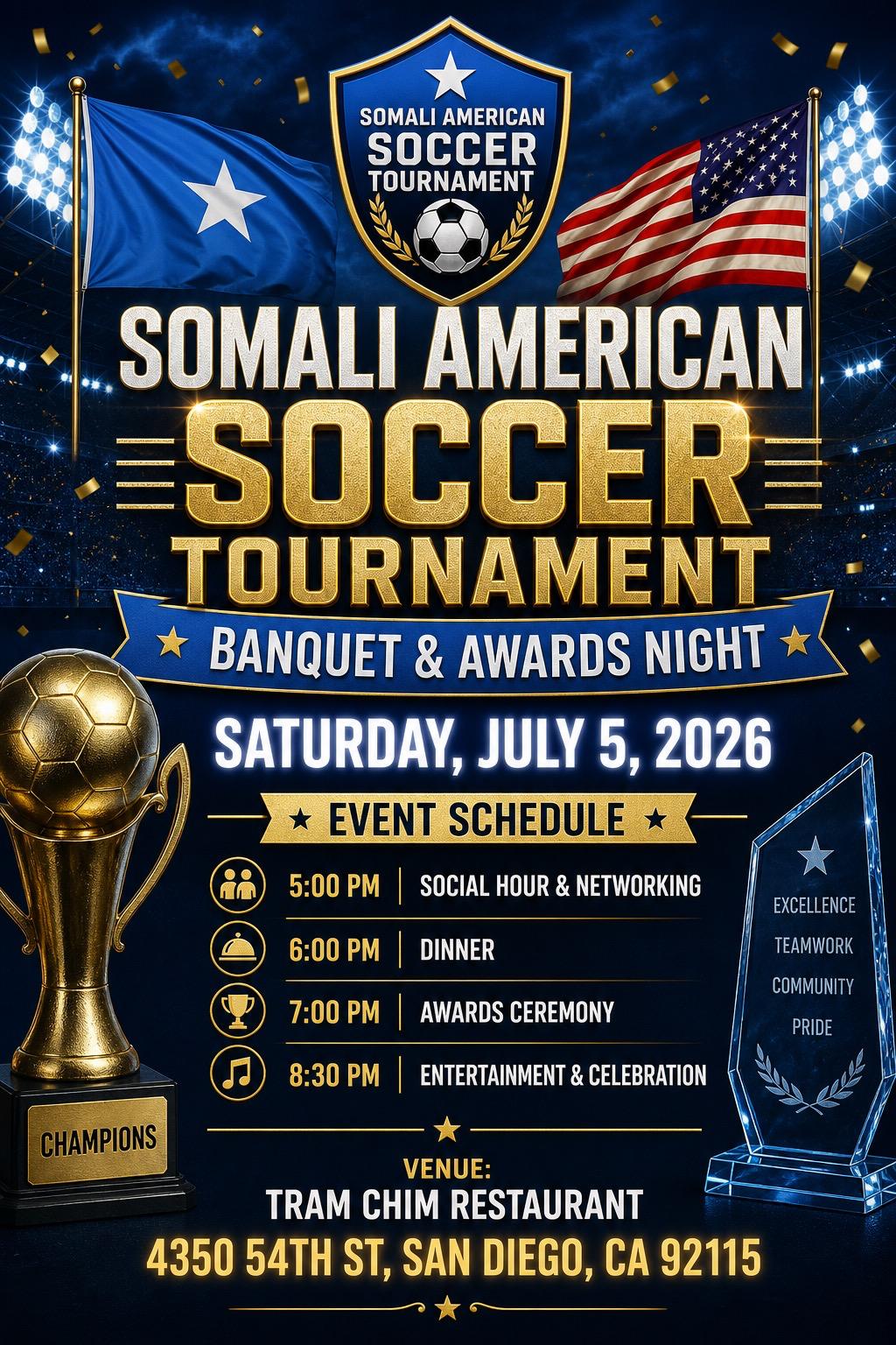 Banquet and Awards Night flyer with event schedule and venue